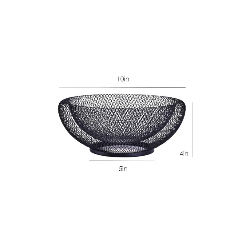 HYOATREA Mesh Fruit Bowl Decorative Fruit Basket Metal Candy Dish