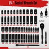 Unbranded 55PCS 1/4" Drive Impact Socket Set Metric & SAE