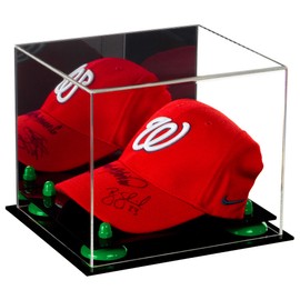 Better Display Cases Versatile Acrylic Display Case - Small Rectangle Box with Mirror and Green Risers 8.75" x 7.75" x 7" (A006-GRR)