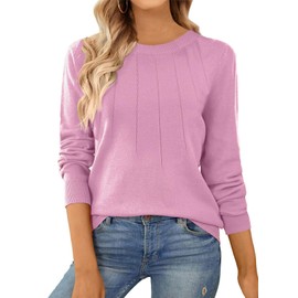 SHEWIN Oversized Sweaters for Women Casual Long Sleeve Pullover Tops Loose Soft Lightweight Knit Sweater Fall Outfits 2025,US 20-22(2XL),Pink