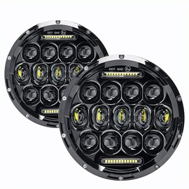 2PC H6024 7 Inch Led Headlights with Daytime Running Light For Jeep Wrangler JK JKU CJ TJ LJ Chevy GMC Ford Dodge Mazda Miata Nissan Mack VW AM General Hummer H1 H2 Land Rover Defender Suzuki Samurai