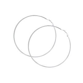 GAUEIOUR 2mm Silver Hoops Earrings for Women, Large Hoop Earrings,Exaggerated Fashion Personality Hypoallergenic Stainless Steel Large Hoops Lightweight Big Thin Hoop Earrings for Women(Silver)