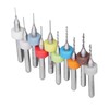10pcs Mini Drill Bit Colour Micro Spiral Flute CNC Cutter