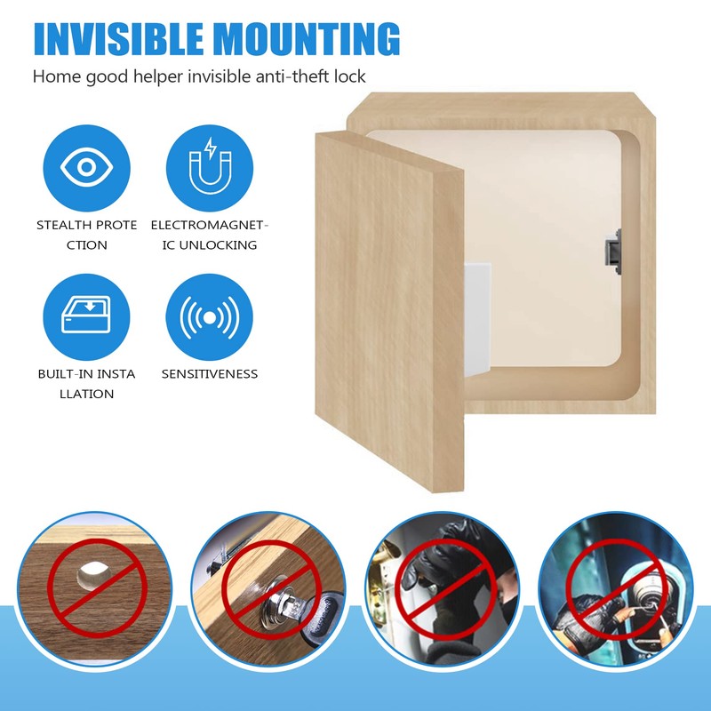 Jevina Invisible Cabinet Lock Cabinet RFID Locking Kit IC Card
