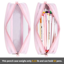 KALIDI Clear Pencil Case Large Pen Bag Stationery Pouch Cosmestic Make up Bag for Student School College Office