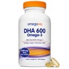 OmegaVia DHA 600 mg Omega-3 Aceite de Pescado Concentracin DHA ultra pura (forma de triglicrido). Purificado para quitar el mercurio. Ideal DHA Omega 