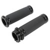 1 Pair 25mm Motocycle Handlebar Grips Black Comfortable Grasp Anodized