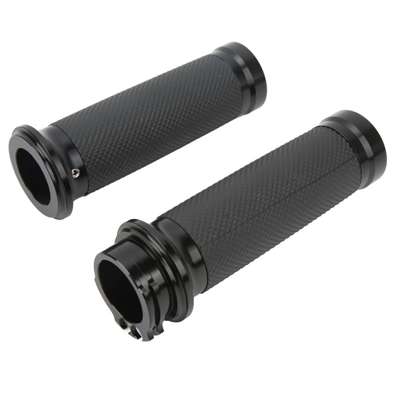 1 Pair 25mm Motocycle Handlebar Grips Black Comfortable Grasp Anodized