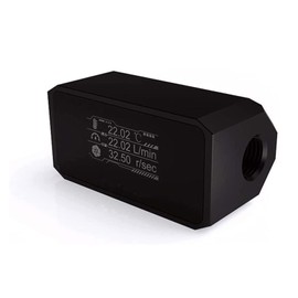 G1/4" Inline PC Water Cooling Flowmeter, Temperature/Flow/Speed OLED Display Digital Coolant Flow Indicator with Alarm for Desktop PC Water Cooling System