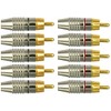CESS RCA Plug Solder Gold Audio Video Cable Connector (10 Pack)