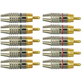 CESS RCA Plug Solder Gold Audio Video Cable Connector (10 Pack)