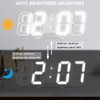 DSLIHA 3D Digital Alarm Clock for Bedrooms, LED Desk USB