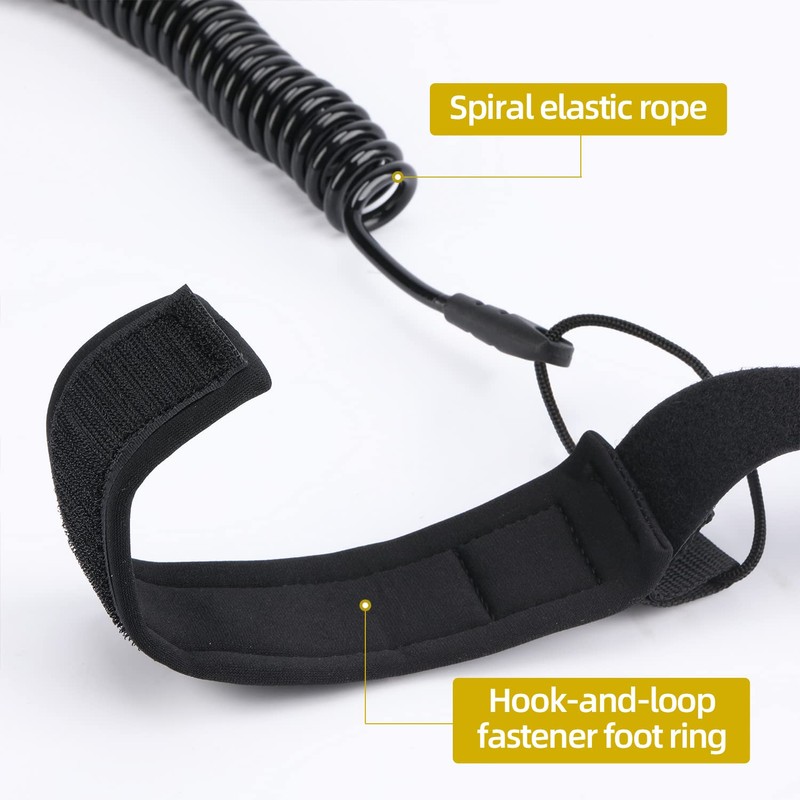 Senbaler 10 Feet Surf Leash, SUP Kayak Safety Lead, Coiled