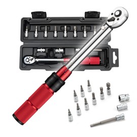 ROCKBROS Fahrrad Drehmomentschlüssel Set 2-24 Nm, Multifunktionales Reparaturwerkzeug mit 72-Zahn Ratsche, 12 Bits & H5-Verlängerung, 1/4 Zoll Drehmoment Werkzeug für Fahrradwartung, E-Bike & Gravel