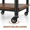 2 Tier Rolling Under Desk Printer Stand, 19.5 Inch Rustic