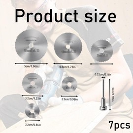 7PCS Rotary Drill Saw Blades Silver for Hss Circular Saw Blades Mandrel Rotary Tool Set Cutting for Hss Saw Disc Wheel Cutting Blades with Screwdriver Accessories for Wood Plastic Metal Cutting
