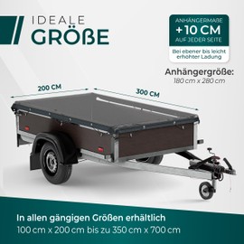 CargoVA® Fine Mesh Trailer Net 1 x 2 m – Black Fine Mesh Cover Net with Rubber Cord – for Optimal Load Securing