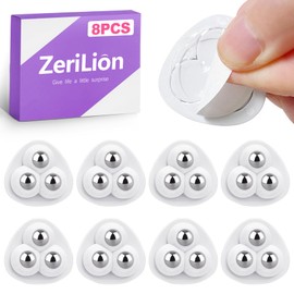 ZeriLion 8 Pack Self AdhesiveKitchen Appliance Casters, 360° Swivel - Small Appliance Rollers, Wheels for Countertop, Easy Move Furniture, White