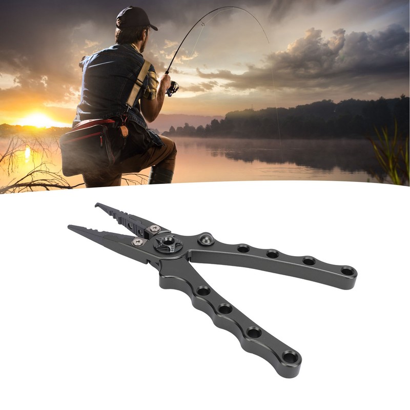 Fishing Pliers Aluminium Alloy Multifunctional Split Ring Pliers Self Locking
