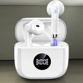 Intelligent Touch Noise Reduction Ultra Sound Quality Headphones Simple Gaming Wireless Headsetcolor: White, model number: GEN4ANC