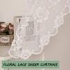 Jayla White Semi-Sheer Floral Lace Curtain Swag for Kitchen Half