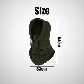 OAAO 1 Piece Winter Mask, Warm and Windproof Sports Hat, Ski Mask, Fleece Mask Warm Cover, Ear Muffs Hat, Outdoor Sports Mask for Men and Women Military Green