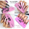 6Pcs Nail Buffers Half Moon Shape Double Sided 180/240 grit
