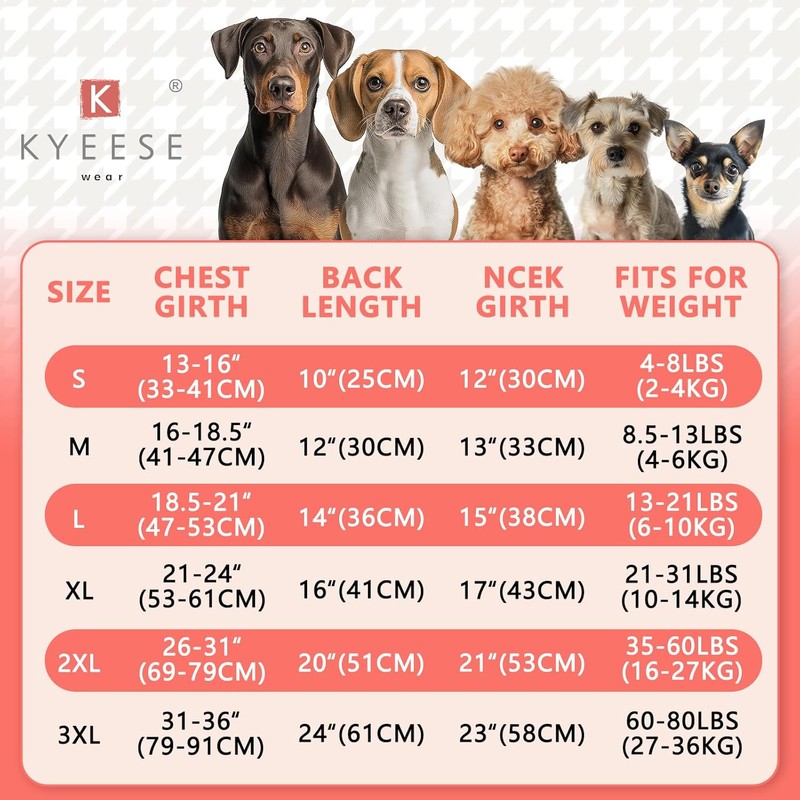 KYEESE 2Pack Dog Sweater Stretchy Pets Clothes Comfy Dog Sweaters
