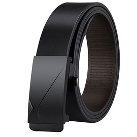 Leather Ratchet Belt, Huztencor Men's Belt for Dress Pant Shirt Genuine Leather, Elegant Gift Box Black, Coffee 001 39"-42" 125CM