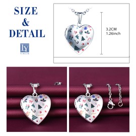 Yumilok Women's Necklace Moon Planet Heart Locket Photo Pendant Chain Amulet for Opening Pictures Photo Amulet Necklace for Women Girls, Stainless Steel, Rhinestone