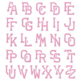 PATIKIL Iron on Letter Patches, 52Pcs Embroidered Letters A-Z Sew on Iron on Patches for Clothes Backpacks Hats DIY Accessories, Pink 2inch Height