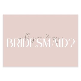Will You Be My Bridesmaid Cards- 4 Pack Of Cards With White Envelopes- Blush Pink Design Blank Inside- A6 Size-Bridesmaid Proposal