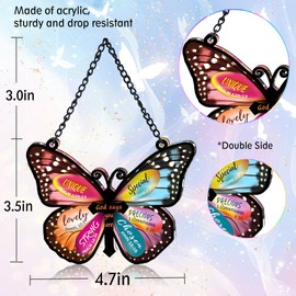 Butterfly Hanging Decorations Butterfly Gift For Women Friends Christian Inspirational Gifts For Women Sister Spiritual Gift For Her Acrylic Suncatchers For Windows Hanging