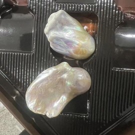 LE SKY 2 Pieces Baroque Pearl No Hole Natural Cultured Freshwater Irregular Pearl Bead Original for Jewelry Making