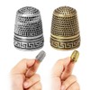 Sewing Thimble, 2 Pieces Stainless Steel Sewing Tailor Finger Protector