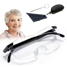 JINJUMEI Lupenbrille, Lupenbrille Zum Lesen 300% Vergrößerungsbrille Anti-Blaulicht Tragbare Leselupen Lupenbrille für Brillenträger Brillenlupe für Naharbeit, Lesen, Nähen, Reparatur