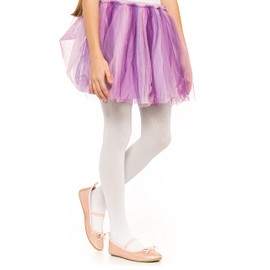 OVISSA Ballet Tights Girls School Tights For Kids Girls Strong Footed Soft Girls Ballet Tights School Uniform Dancing Sport 50 DEN With Microfibre 5-6 Years, White