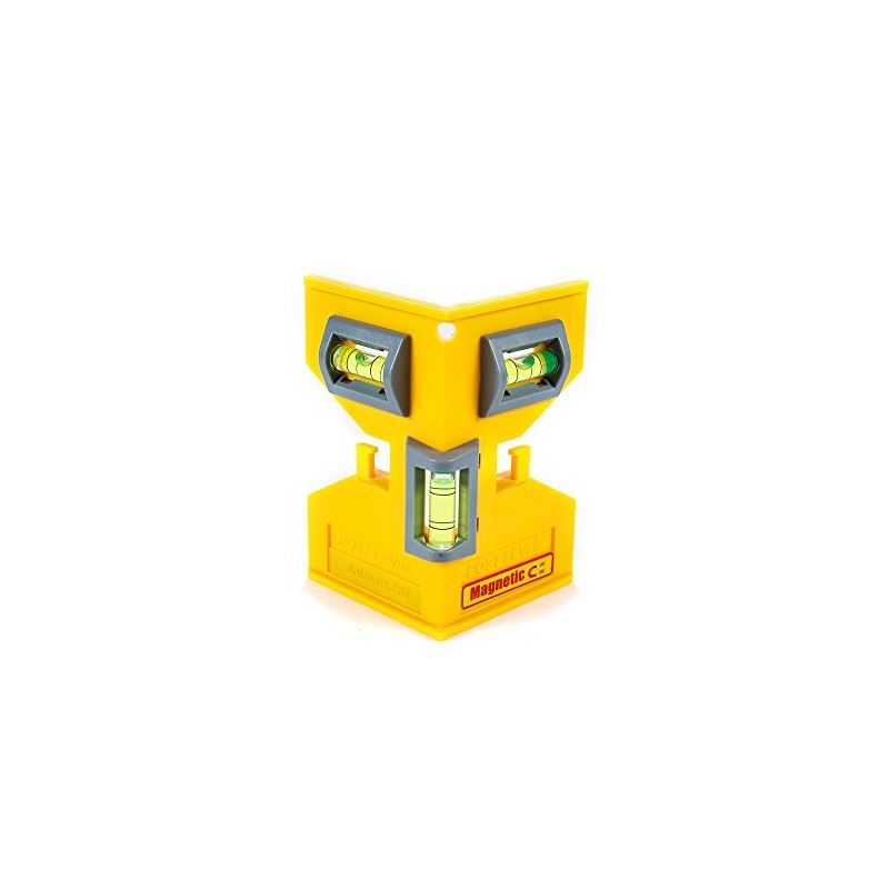Swanson Tool Co PL001M Magnetic Composite Post Level, Yellow, Includes