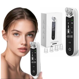 Microdermoabrasion Limpiador Facial de Acné Espinillas con Succión Punta de Diamante, Extractor de Acné Puntos Negros Recargable Pantalla Digita Extractor de Puntos Negros Exfoliación