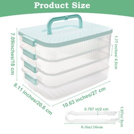 Pletpet Deli Meat Container 4 Layers, Deli Meat Container for Fridge with Tong Stackable Refrigerator Lunch Meat Storage Containers Bacon Freezer Storage Containers for Cold Cuts and Prepared Foods