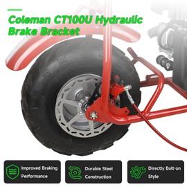 XIKOBY Mini Bike Hydraulic Brake Bracket Kit Compatible with Coleman CT100U 98cc 3.0HP Minibike Powersport, Rear Brake Caliper Mount Replacement Parts (Black)