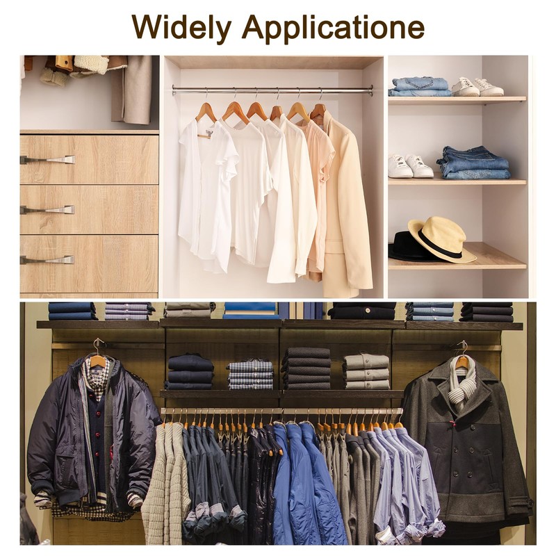sourcing map 4Pcs Wood Rod Holders, Closet End Support Bracket