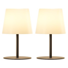 EZVALO Outdoor Cordless Table Lamp, IP65 Waterproof 4500mAh Rechargeble Shower Lamp, Dimmable Touch Lamp, LED Night Light Lamp for Bathroom Patio Camping Restaurant Home 2 Pack(Black)