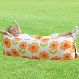 YSGSMOM Quick Inflatable Lounger Air Sofa Hammock, Outdoor Couch Lightweight Durable Waterproof, No Pump Needed for Beach, Picnic, Festival, Hiking, Travel