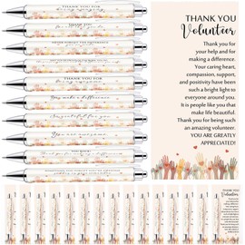 Tondiamo 50 Sets Volunteer Appreciation Gifts 10 Styels Volunteer Ballpoint Pens with Appreciation Cards and Bags Thank You Gift for Social Worker Coworkers Teacher Volunteer