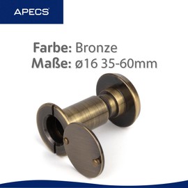 APECS Door Viewer with Privacy Screen for Door 35-60 mm Hole Diameter 16 mm Colour Antique Bronze Door Viewer Cover Model 6016/35-60-AB