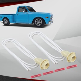 CROSSDESIGN Side Marker Light Lens Bulb Socket Compatible with Chevy/GMC Pickup Trucks 1967-1991(Fits Front and Rear Sides)