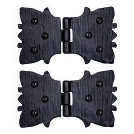 2 Pack 4 Inch Black Wrought Iron Hinges - Hand Forged Wrought Iron Door Hinges – Rustic Iron Hinges for Farmhouse Shutters, Chests, Barn Doors, Shutter and Gates – The Farmhouse Series
