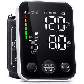 Oklar Upper Arm Blood Pressure Monitor | Large Display, 2x120 Memory, LED, Bag