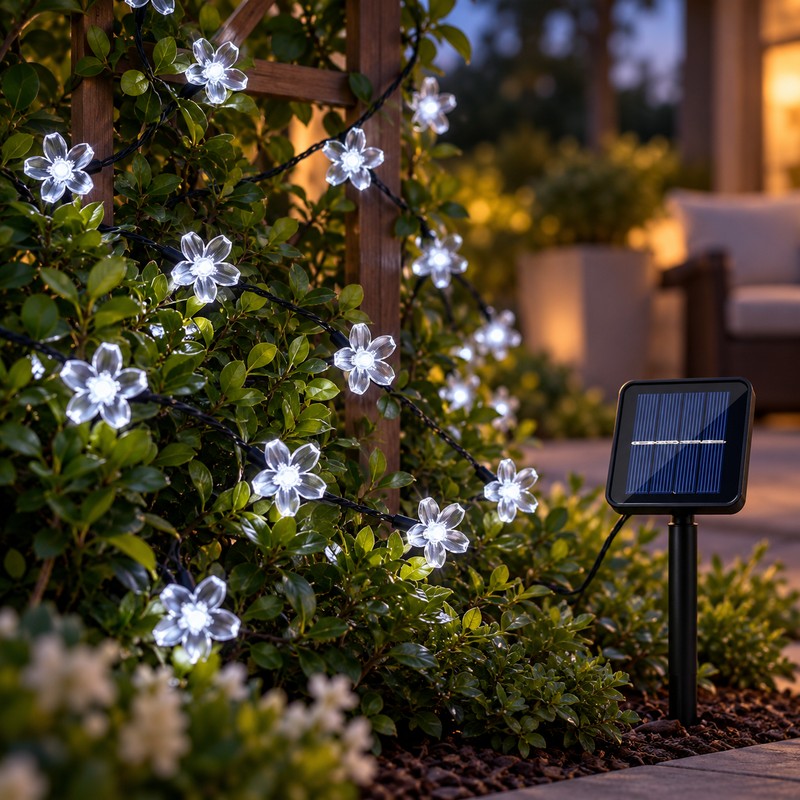 Solar Cherry Blossom String Lights for Outdoor Decoration – 20